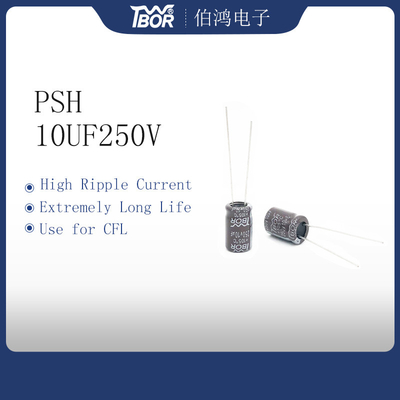 電子バラスト放射状の電気分解コンデンサー10UF250V 10X16MM