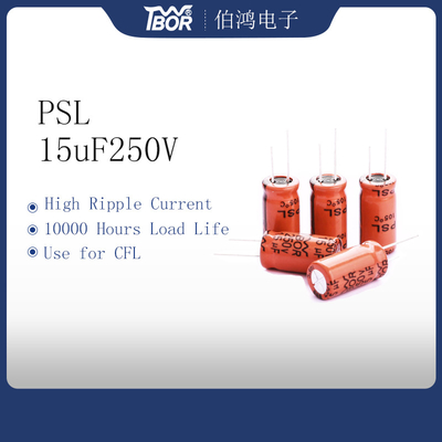 PSL 100uF 450VのCFLのためのアルミニウム電気分解コンデンサーの高圧10000時間