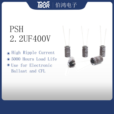 2.2UF400V高圧電気分解コンデンサー8X12mmの高いさざ波の現在のコンデンサー