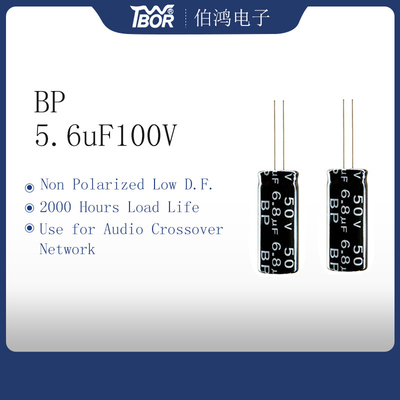 10x16mmの5.6uF100Vオーディオ・アンプのコンデンサーは非低いD.F.を分極した。