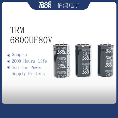 35X50mm 6800UF 80Vのコンデンサーの高温電気分解コンデンサー