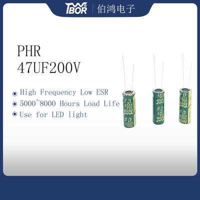 ISO14001高周波電気分解コンデンサー47UF 200V寿命5000時間の