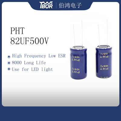PHT 82UF 500Vの長い生命放射状のものの電気分解コンデンサー22X30mm