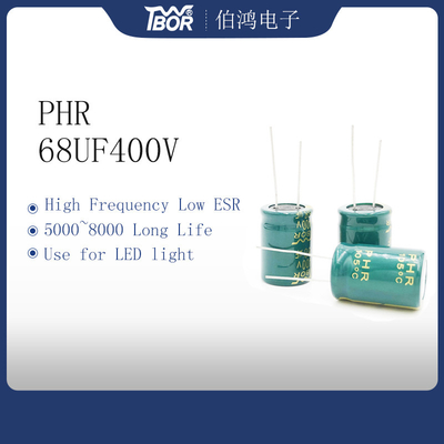 ISO9001 18x30mm放射状の鉛の電気分解コンデンサー5000時間の68UF 400V