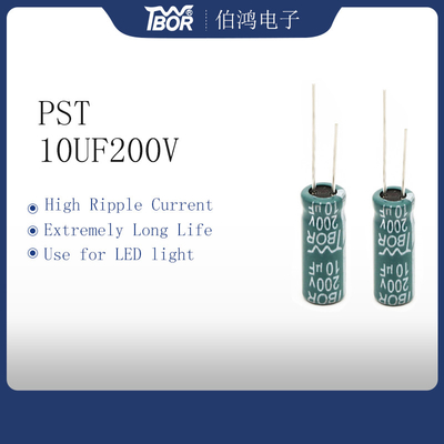 電子バラスト放射状の鉛の電気分解コンデンサー10x16mm 10uf 200v