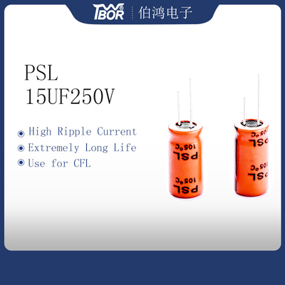 エネルギー保存ランプのアルミニウム電気分解コンデンサー15uF 250V 10x20mm
