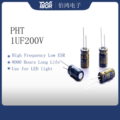 PHT 10uf 200vのコンデンサー10x13mmのAlの電気分解コンデンサーISO 14001