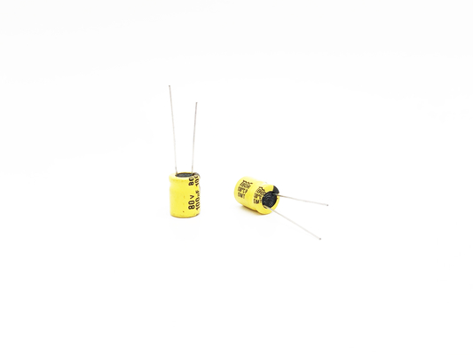 放射状の鉛電気分解LEDライト コンデンサー100UF80V 10x13mm