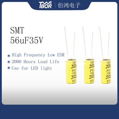 56uF35V高周波低いESRの電気分解コンデンサー6.3x11mm